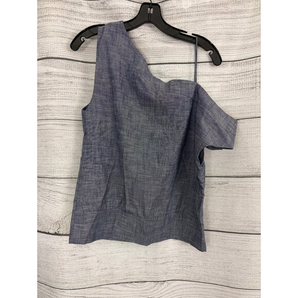 NWT The Kooples Denim-Style One-Shoulder Top Size XS - Picture 3 of 3